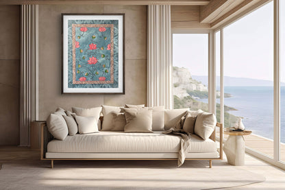 "Madhubani Floral Artwork - Traditional Indian Folk Art Print | ZenS Art"