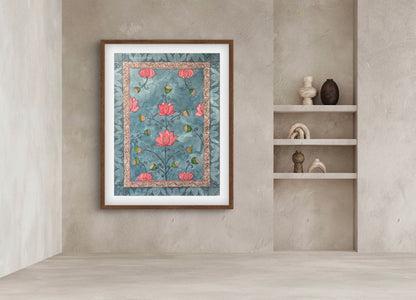 "Madhubani Floral Artwork - Traditional Indian Folk Art Print | ZenS Art"