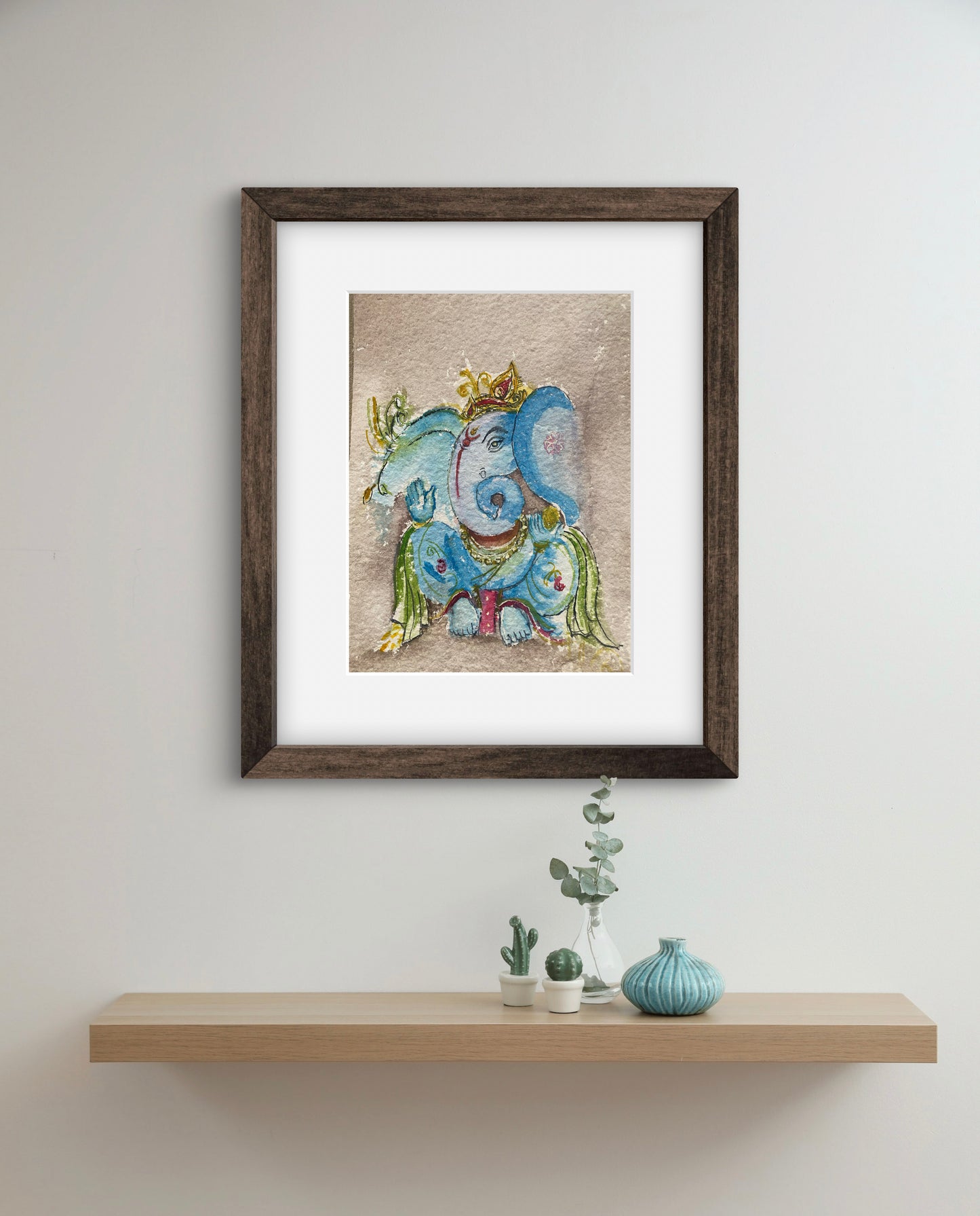 Ganesha Watercolour Painting Fine Art Print - ZenS Art