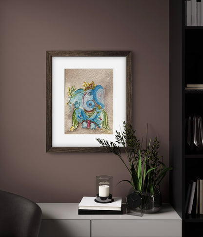 Ganesha Watercolour Painting Fine Art Print - ZenS Art