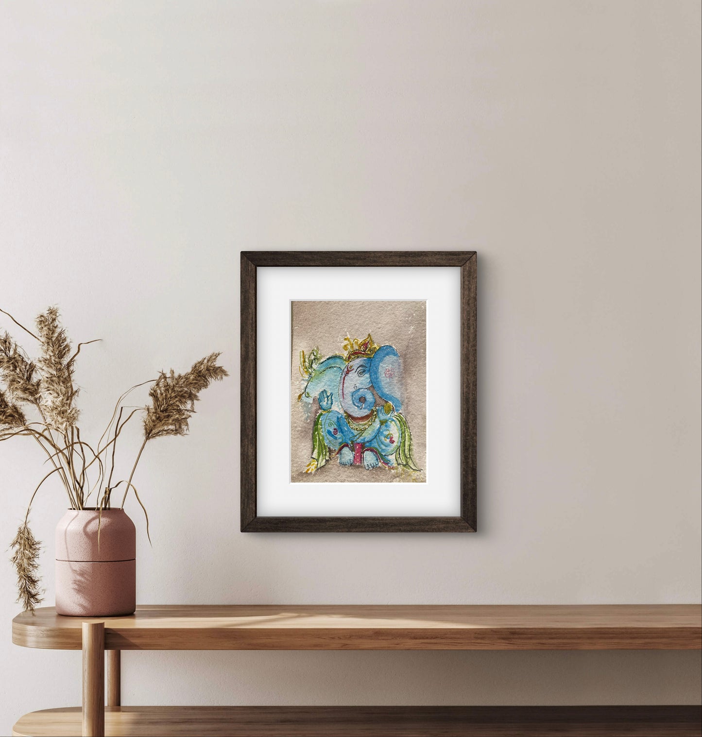 Ganesha Watercolour Painting Fine Art Print - ZenS Art