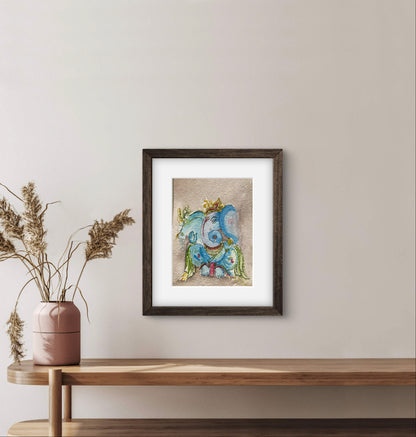 Ganesha Watercolour Painting Fine Art Print - ZenS Art