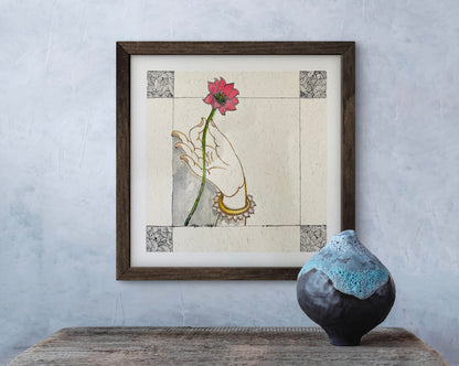 Buddha Hand Watercolour Painting - Fine Art Print | ZenS Art
