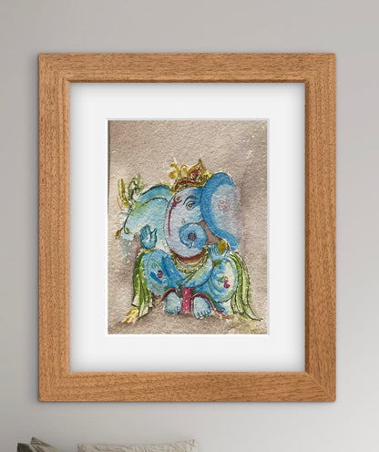 Ganesha Watercolour Painting Fine Art Print - ZenS Art