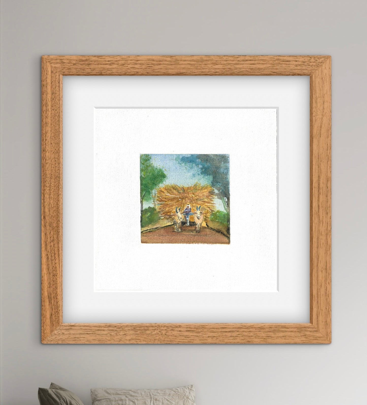 "Indian Village IV Miniature Art Print - Traditional Folk Painting - ZenS Art"