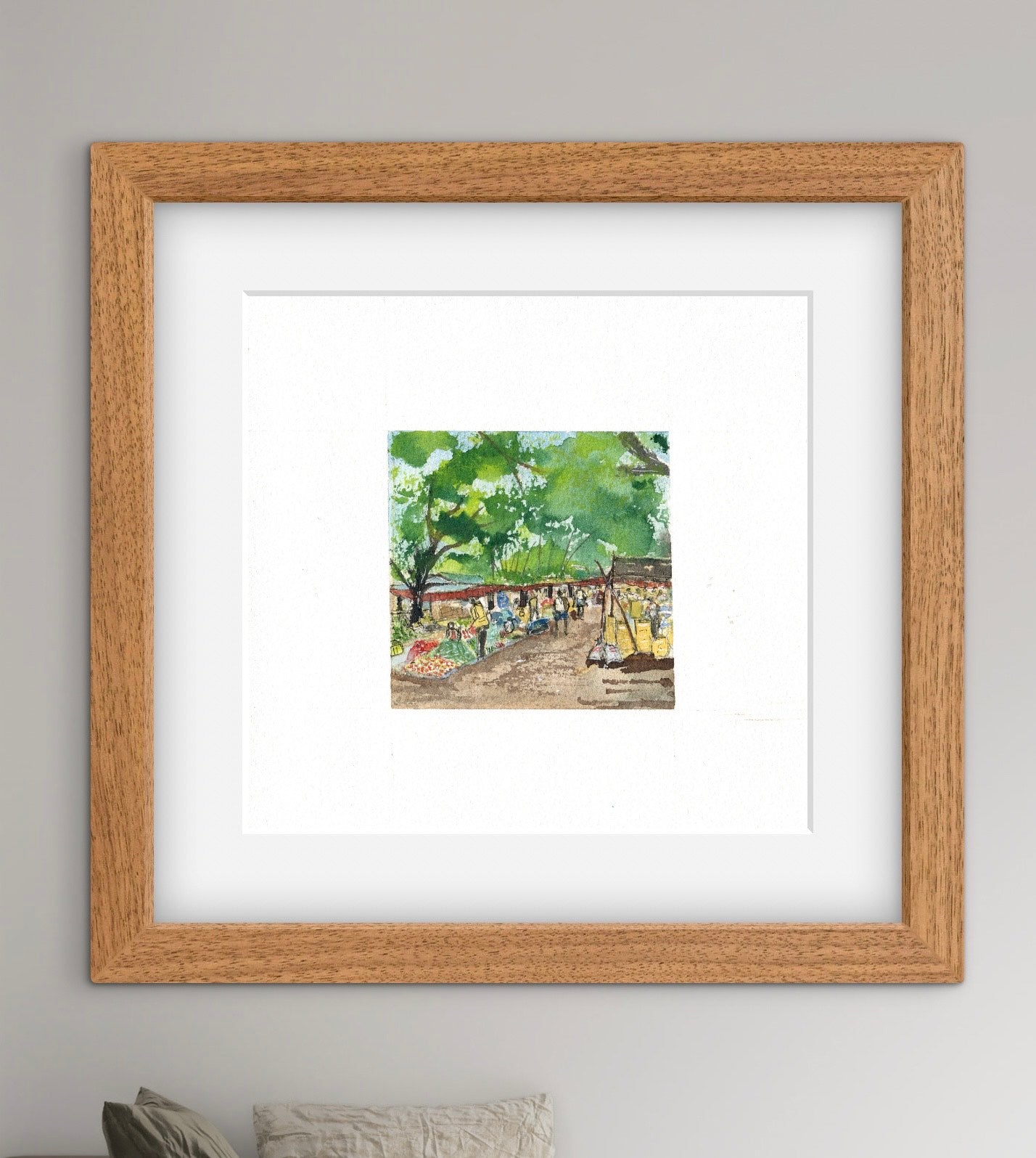 "Indian Village III Miniature Art Print - Traditional Folk Painting - ZenS Art"