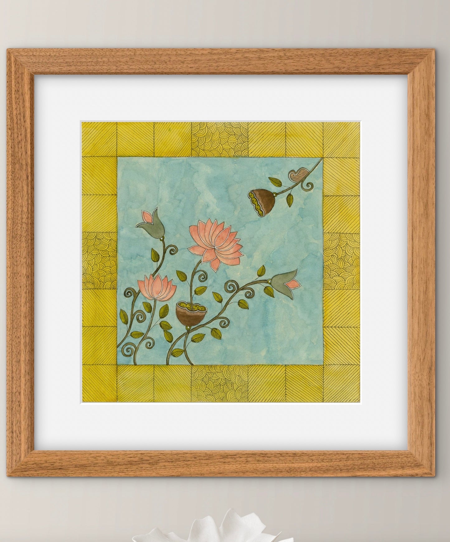 "Madhubani Vintage Art - Traditional Indian Folk Motif Print I | ZenS Art"