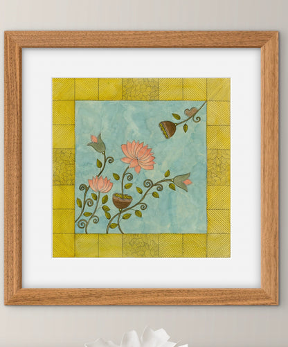 "Madhubani Vintage Art - Traditional Indian Folk Motif Print I | ZenS Art"