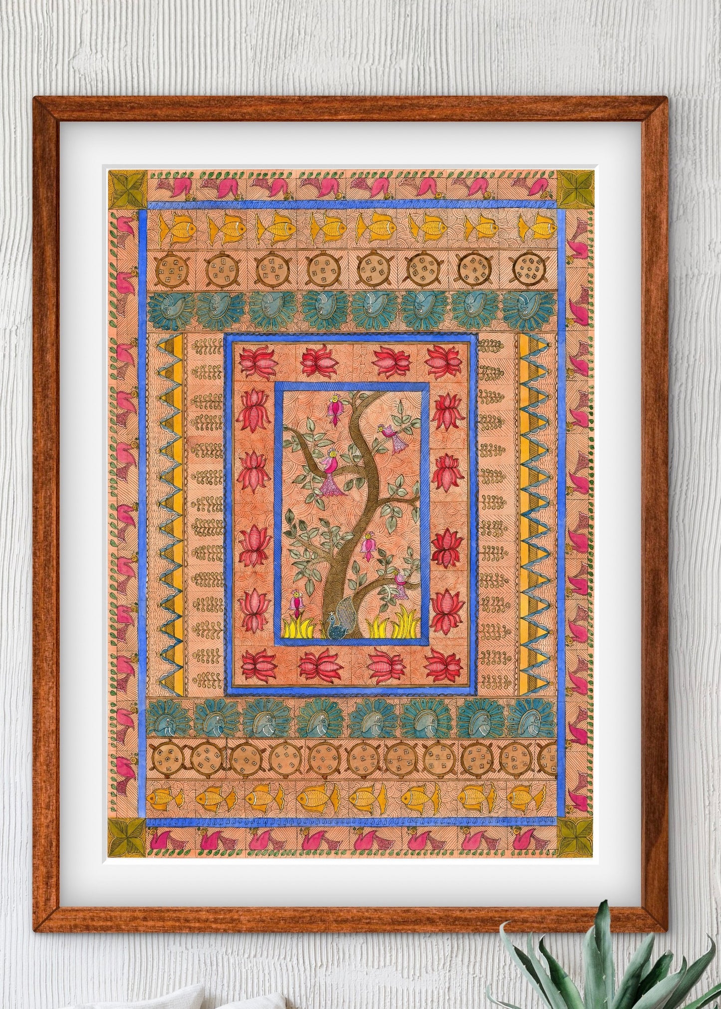 "Madhubani Godna Art - Traditional Indian Folk Artwork Print | ZenS Art"