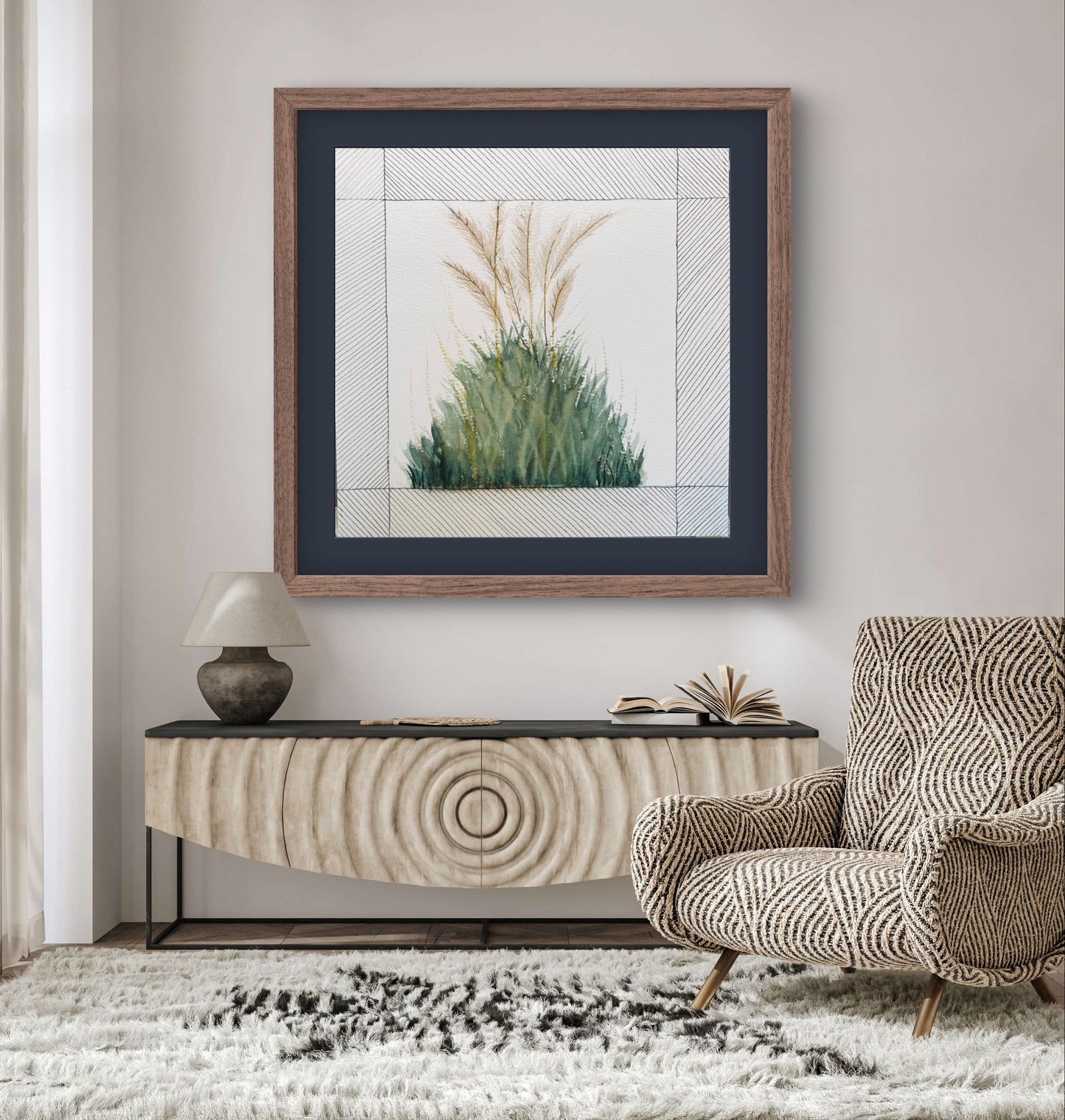 Tall Grass Wall Art - Contemporary Minimalist Decor | Modern Nature Art Print