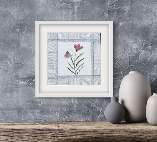Modern Abstract Floral Geometric Art - Contemporary Home Decor | ZenS Art