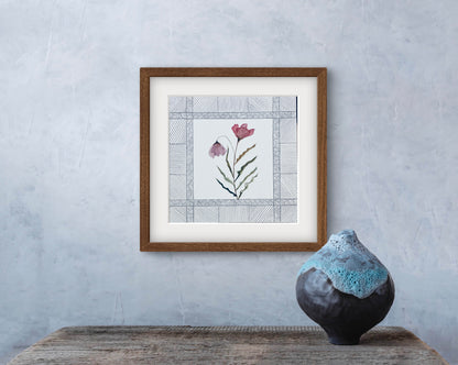 Modern Abstract Floral Geometric Art - Contemporary Home Decor | ZenS Art