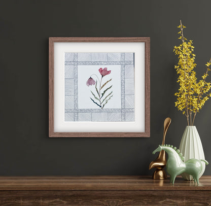 Modern Abstract Floral Geometric Art - Contemporary Home Decor | ZenS Art