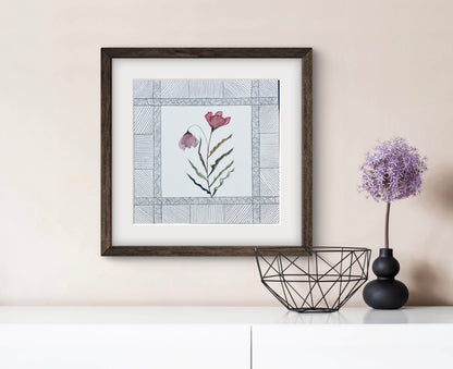 Modern Abstract Floral Geometric Art - Contemporary Home Decor | ZenS Art