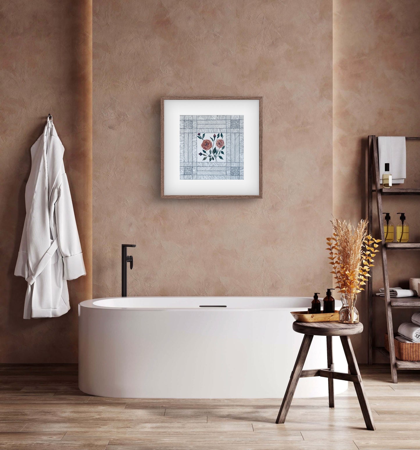 June Birth Flower Art Print - Modern Botanical Wall Decor | ZenS Art