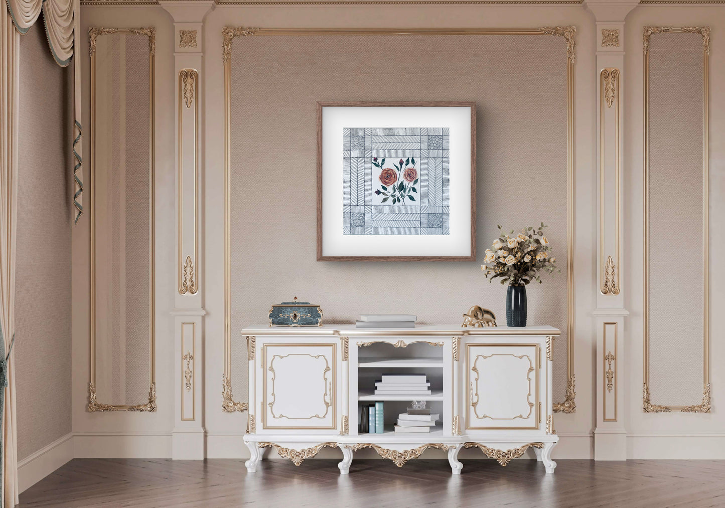 June Birth Flower Art Print - Modern Botanical Wall Decor | ZenS Art