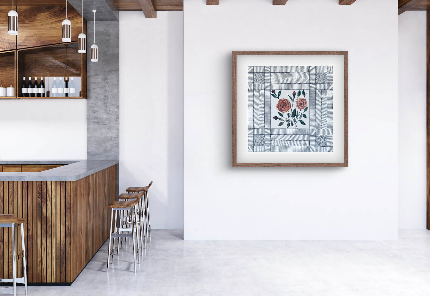 June Birth Flower Art Print - Modern Botanical Wall Decor | ZenS Art