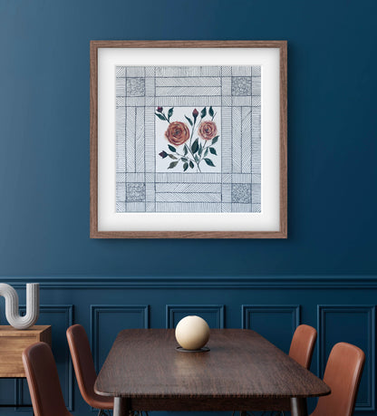 June Birth Flower Art Print - Modern Botanical Wall Decor | ZenS Art