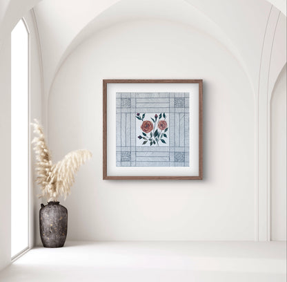 June Birth Flower Art Print - Modern Botanical Wall Decor | ZenS Art