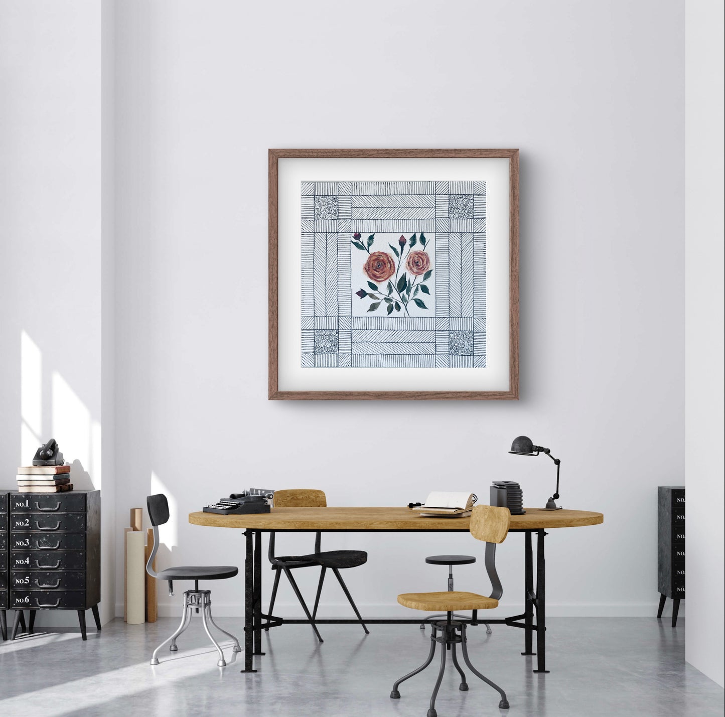 June Birth Flower Art Print - Modern Botanical Wall Decor | ZenS Art