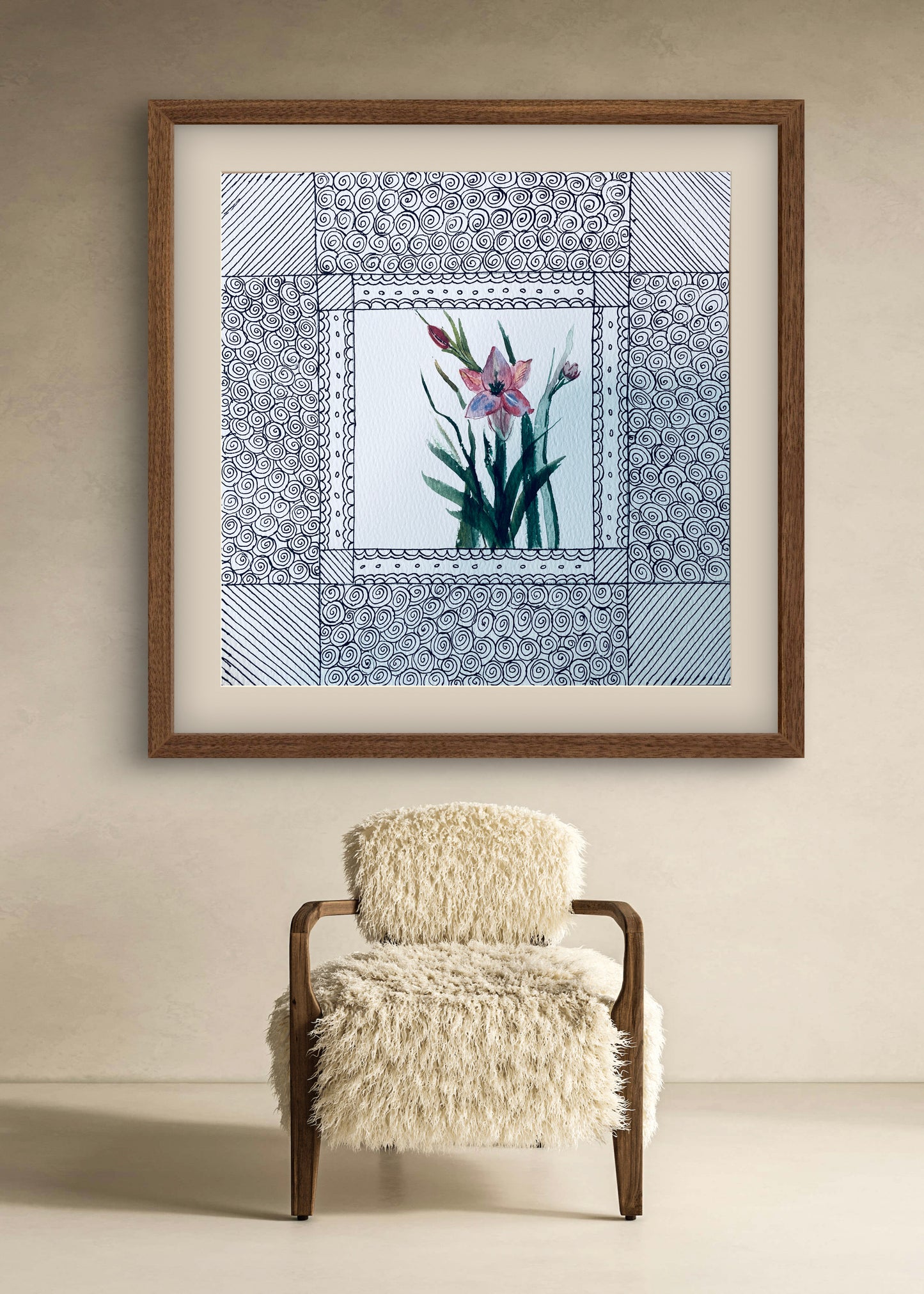 "Gladiolus August Birth Flower Art Print - Modern Botanical Wall Decor | ZenS Art"