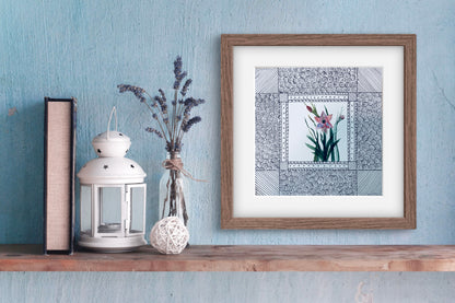"Gladiolus August Birth Flower Art Print - Modern Botanical Wall Decor | ZenS Art"