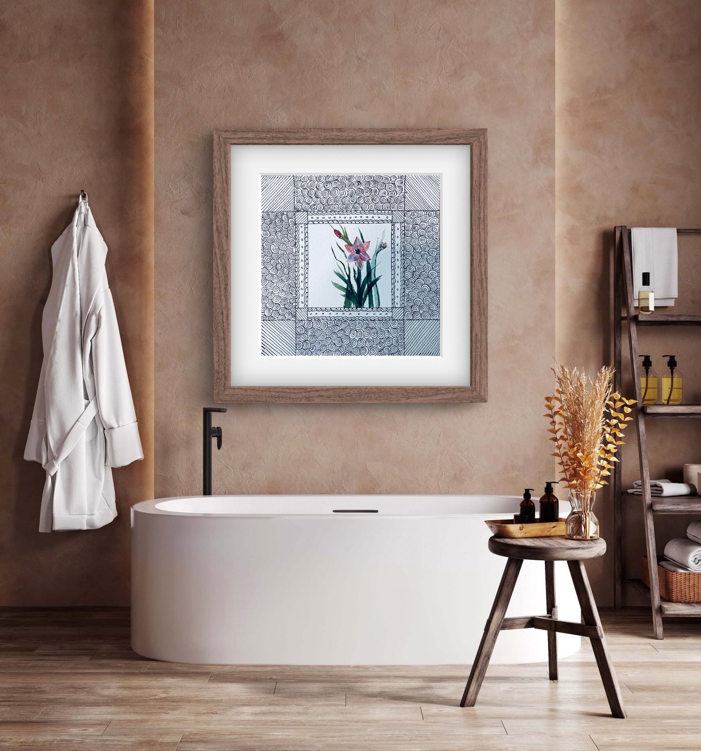 "Gladiolus August Birth Flower Art Print - Modern Botanical Wall Decor | ZenS Art"