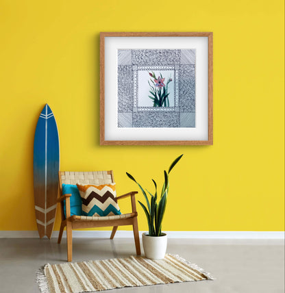 "Gladiolus August Birth Flower Art Print - Modern Botanical Wall Decor | ZenS Art"