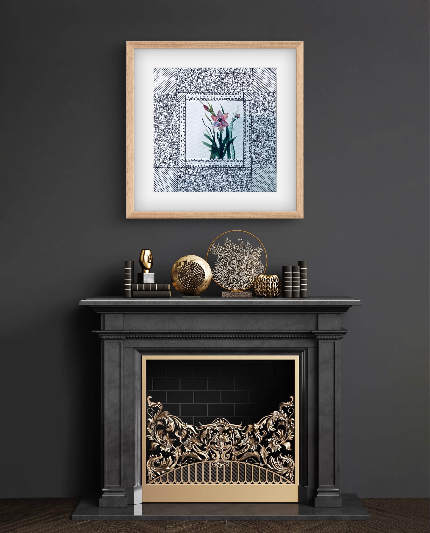 "Gladiolus August Birth Flower Art Print - Modern Botanical Wall Decor | ZenS Art"