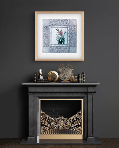 "Gladiolus August Birth Flower Art Print - Modern Botanical Wall Decor | ZenS Art"