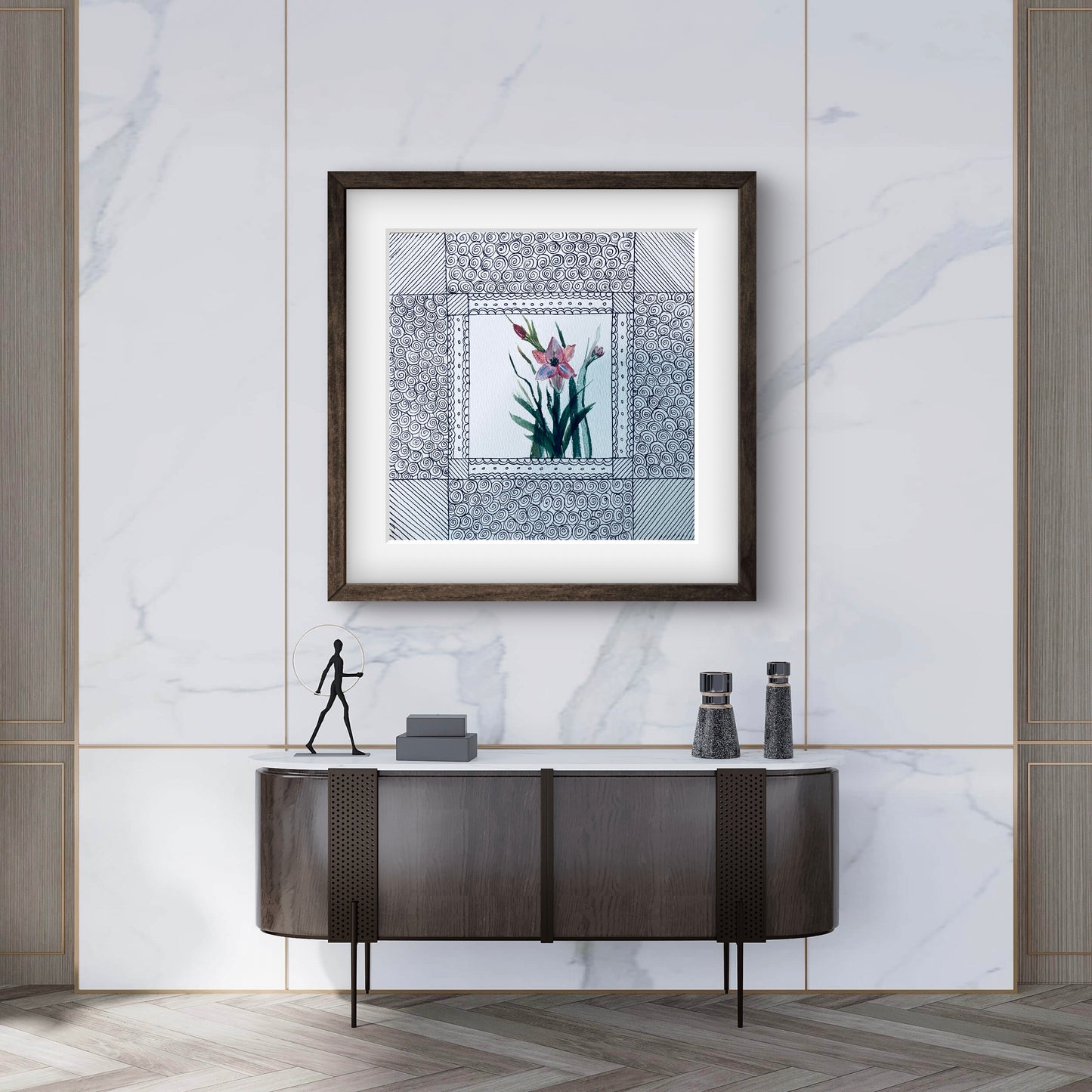 "Gladiolus August Birth Flower Art Print - Modern Botanical Wall Decor | ZenS Art"