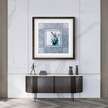 "Gladiolus August Birth Flower Art Print - Modern Botanical Wall Decor | ZenS Art"