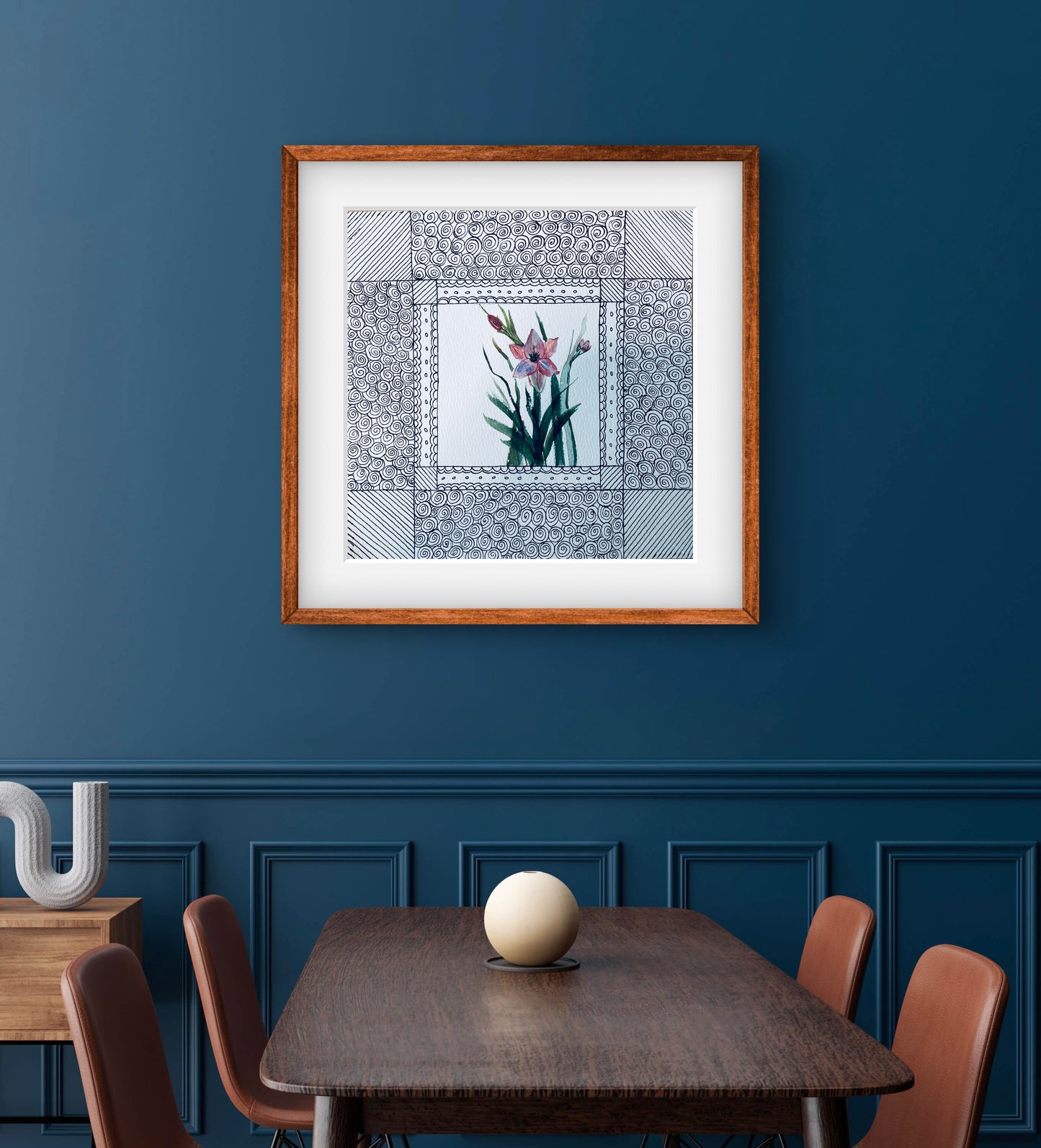 "Gladiolus August Birth Flower Art Print - Modern Botanical Wall Decor | ZenS Art"