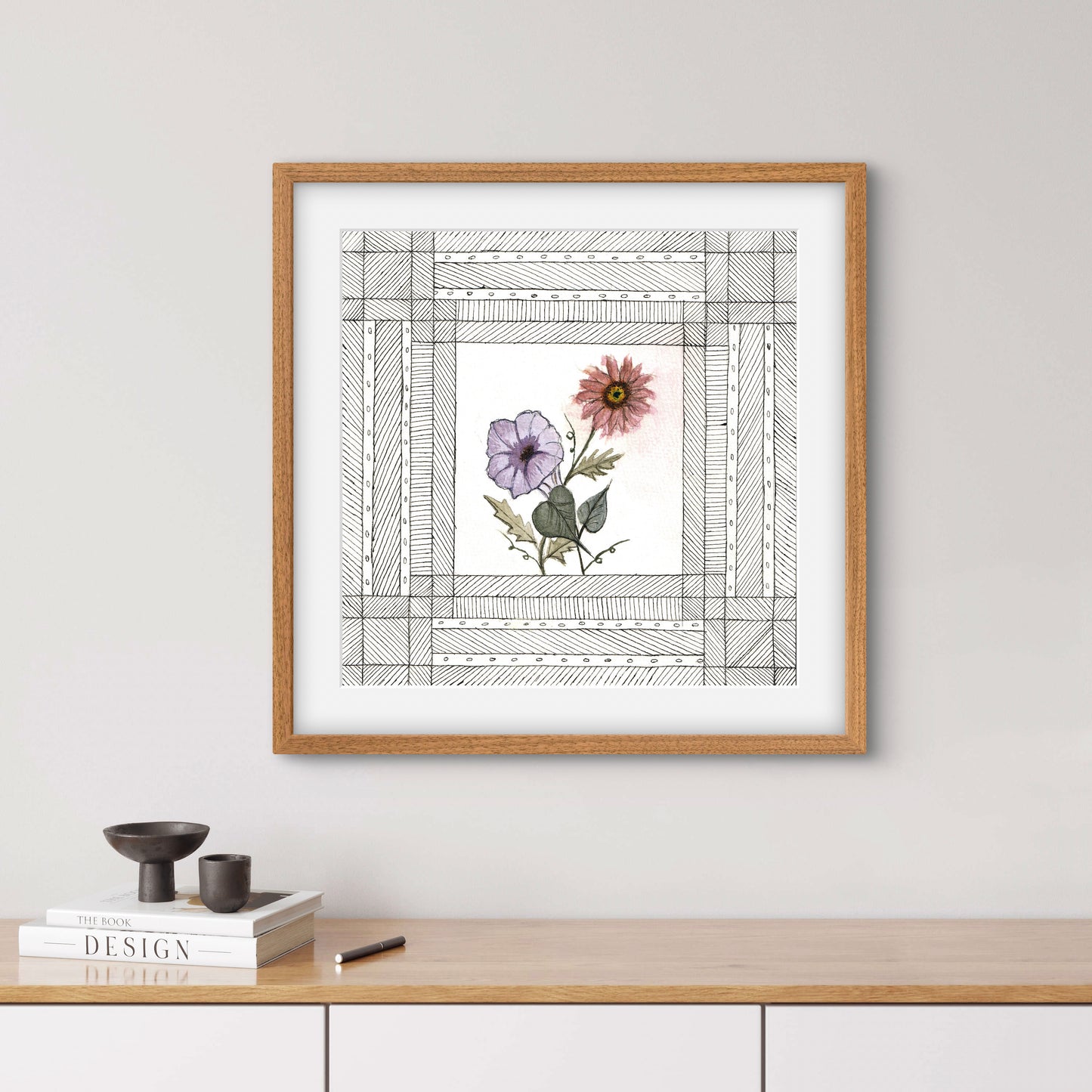 September Birth Flowers Art - Modern Botanical Fine Art Print - ZenS Art
