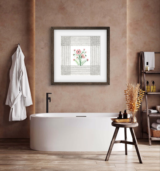 October Birth Flower Cosmos Print - Modern Botanical Art - ZenS Art