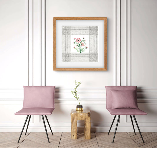 October Birth Flower Cosmos Print - Modern Botanical Art - ZenS Art