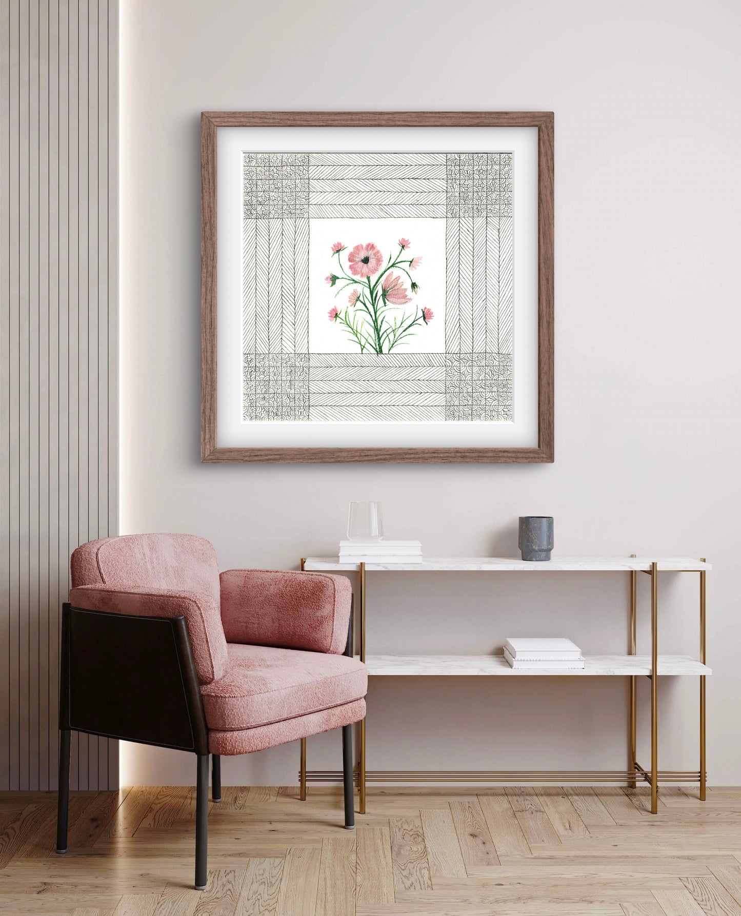 October Birth Flower Cosmos Print - Modern Botanical Art - ZenS Art