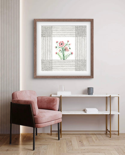 October Birth Flower Cosmos Print - Modern Botanical Art - ZenS Art
