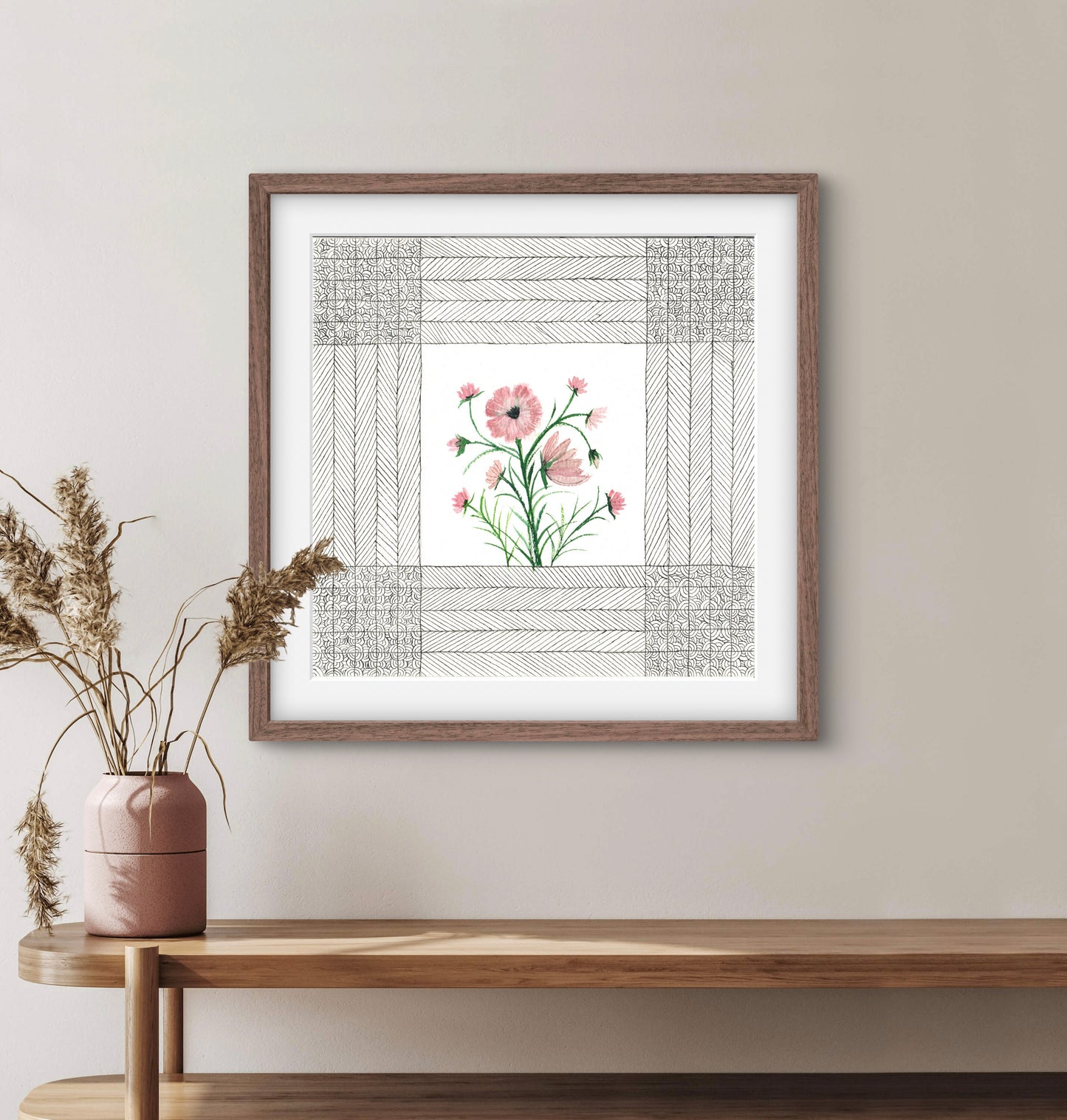 October Birth Flower Cosmos Print - Modern Botanical Art - ZenS Art