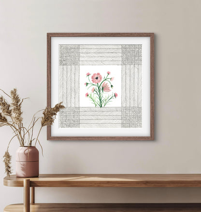October Birth Flower Cosmos Print - Modern Botanical Art - ZenS Art