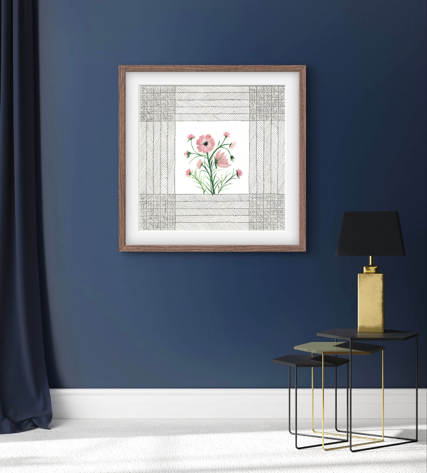 October Birth Flower Cosmos Print - Modern Botanical Art - ZenS Art