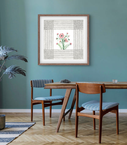 October Birth Flower Cosmos Print - Modern Botanical Art - ZenS Art
