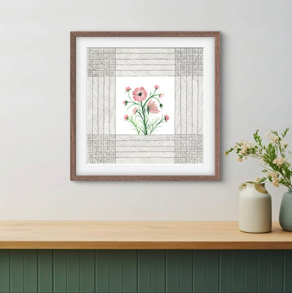 October Birth Flower Cosmos Print - Modern Botanical Art - ZenS Art