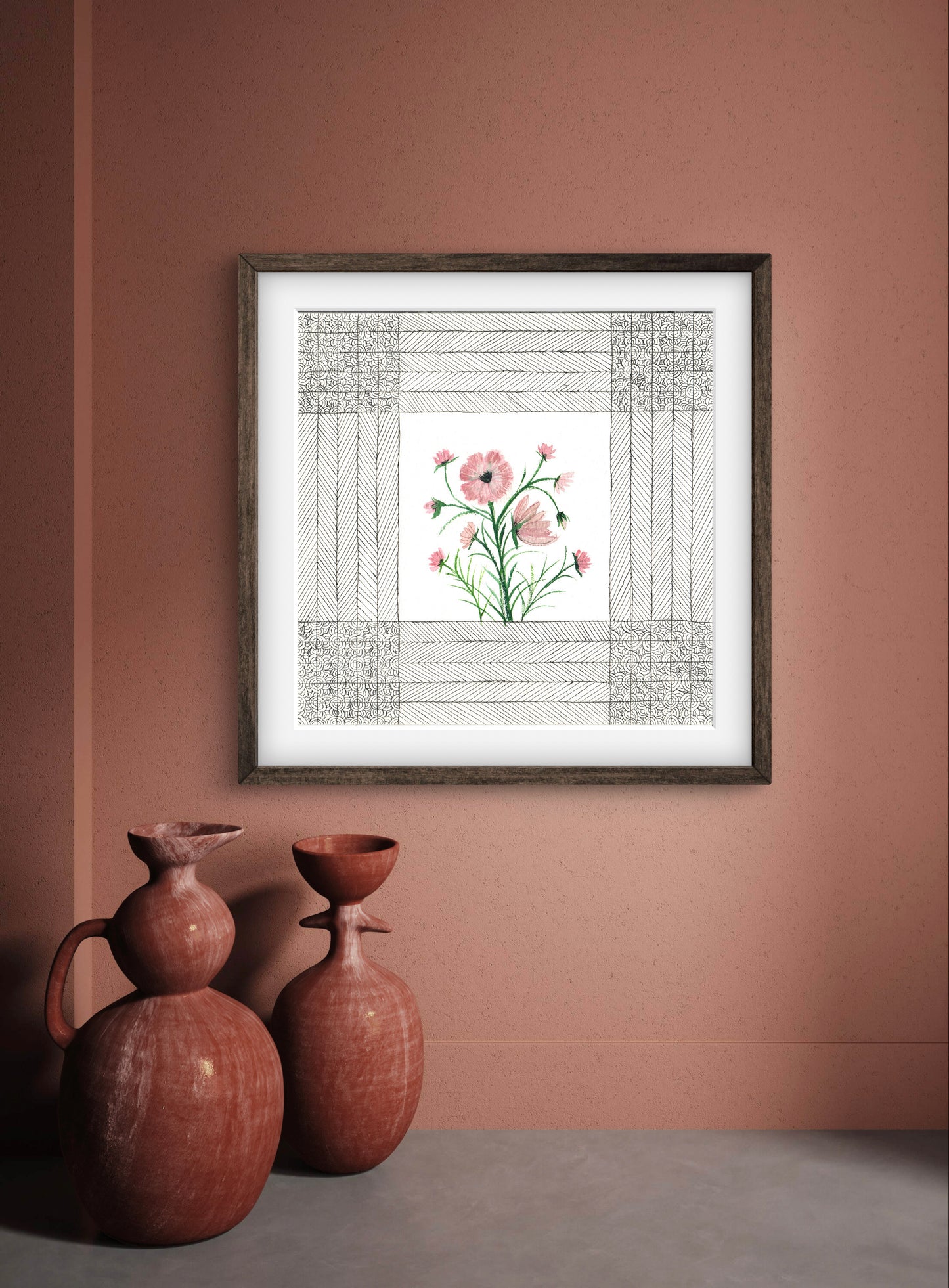 October Birth Flower Cosmos Print - Modern Botanical Art - ZenS Art