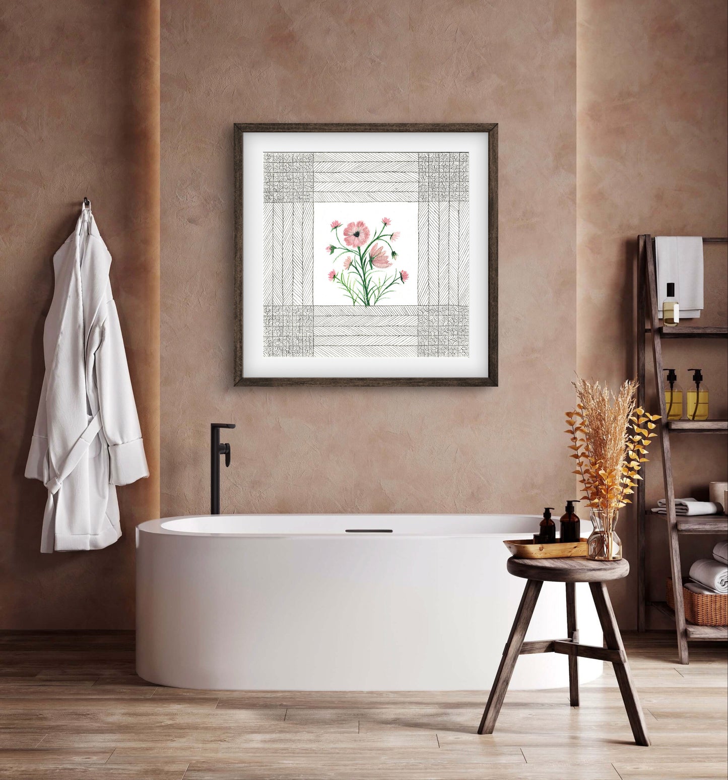 October Birth Flower Cosmos Print - Modern Botanical Art - ZenS Art