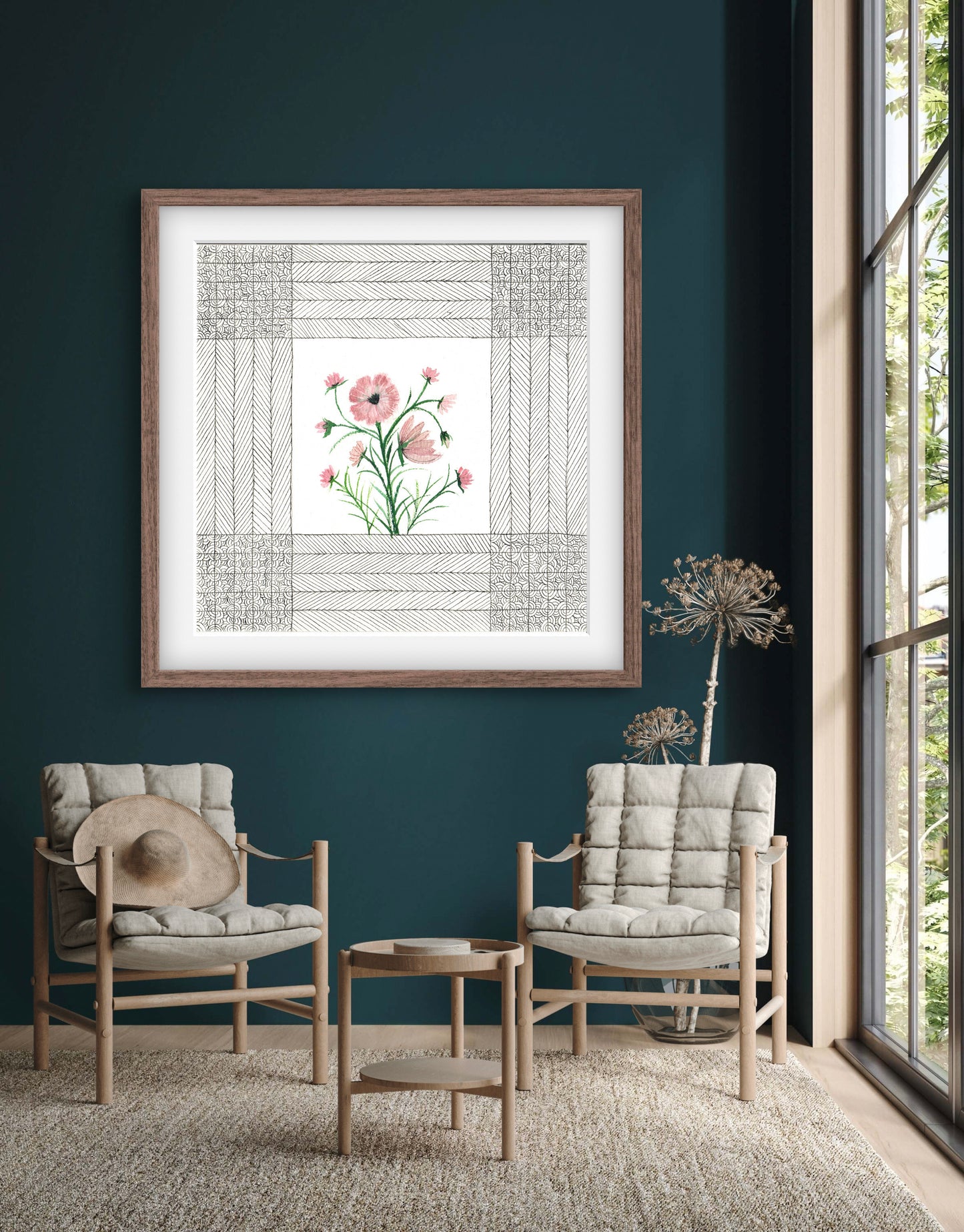 October Birth Flower Cosmos Print - Modern Botanical Art - ZenS Art