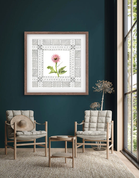 Chrysanthemum Floral Art Print - Modern Botanical Decor - ZenS Art