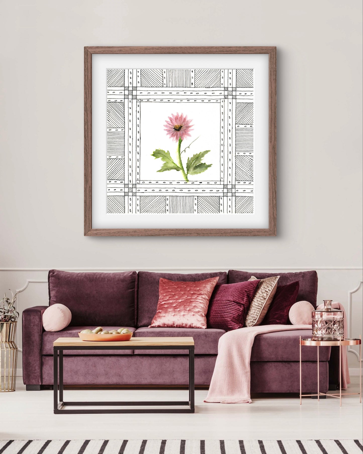 Chrysanthemum Floral Art Print - Modern Botanical Decor - ZenS Art