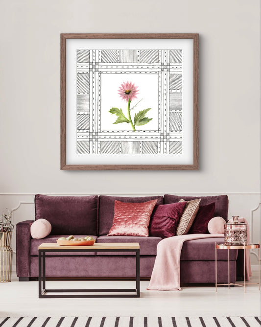 Chrysanthemum Floral Art Print - Modern Botanical Decor - ZenS Art
