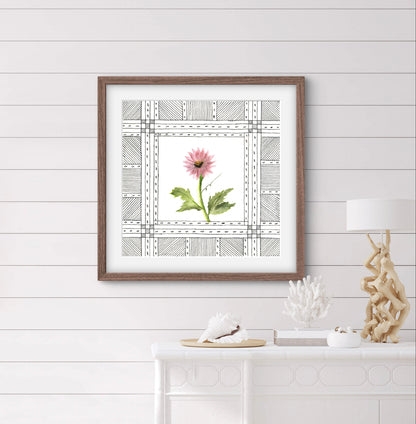 Chrysanthemum Floral Art Print - Modern Botanical Decor - ZenS Art